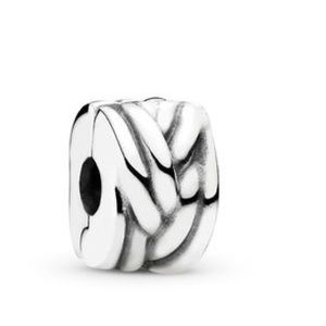 PANDORA Sterling Silver Braided Clip QTY 2